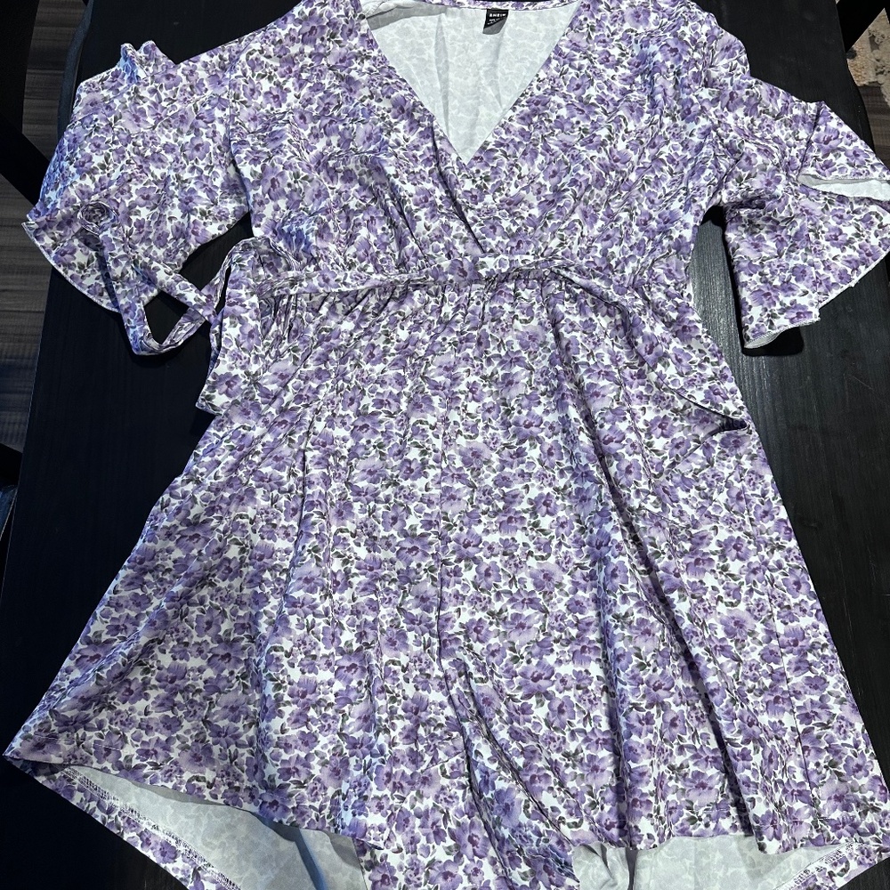 Purple floral romper